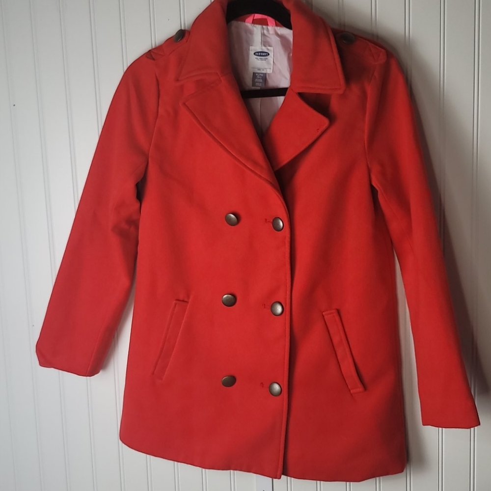 Old navy girl red pea coat- size 14/XL
